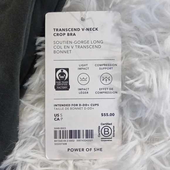 Athleta Transcend V Neck Crop Bra - Picture 3 of 3